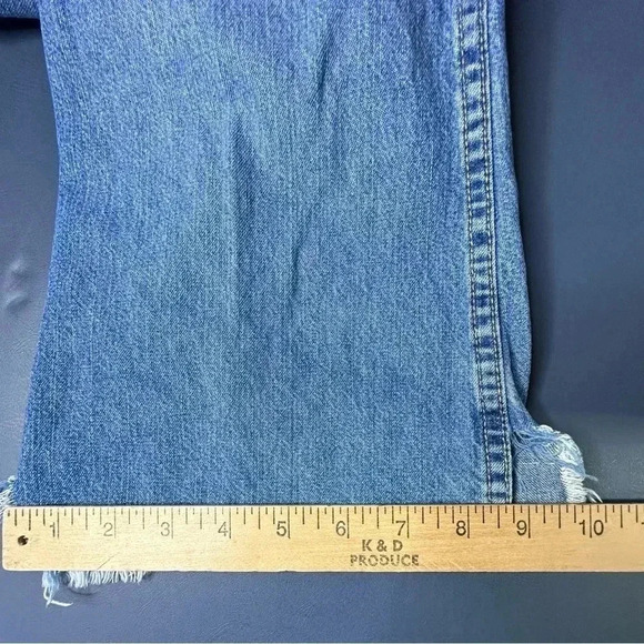American Eagle Outfitters Womens Jeans 0 Blue Button Closure Distressed Hems - Picture 13 of 14